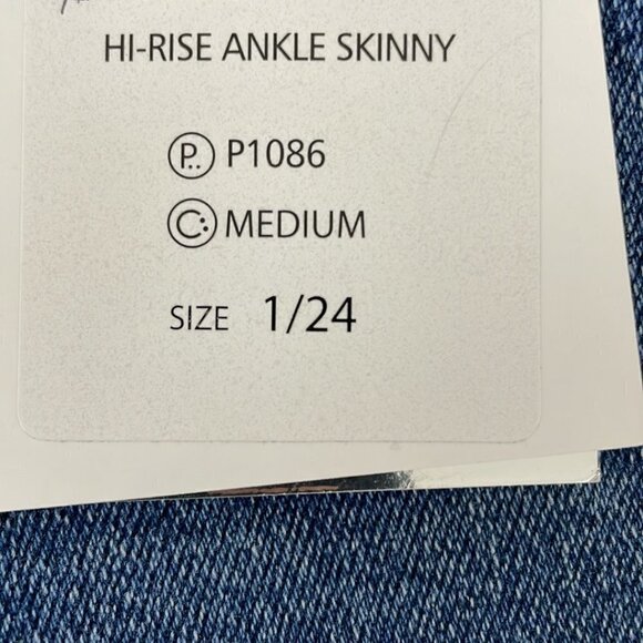 Insane Gene Jeans NWT Hi-Rise Ankle Skinny Medium Wash Blue Denim Size 1 24 - Picture 8 of 13